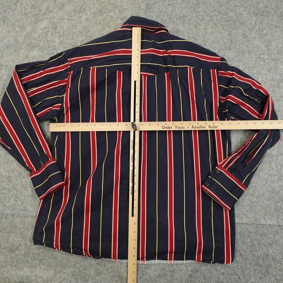 Wrangler Shirt Mens Extra Large Brush Popper Pearl Snap Western Striped Rodeo - Picture 6 of 9